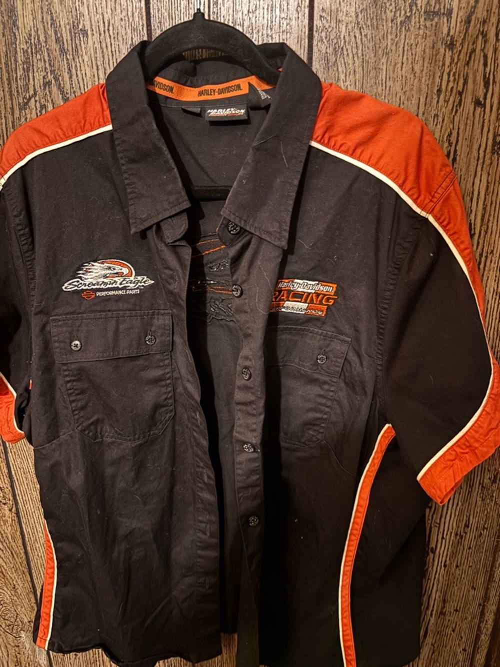 Harley-Davidson WoMen's Black & Orange Racing Shirt Jacket 2W